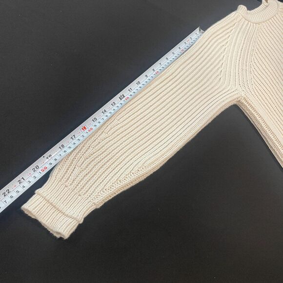 ~ J.Crew Med Cable Knit Sweater Womens Chunky Ribbed Thick Cotton Blend Crewneck - Picture 8 of 13